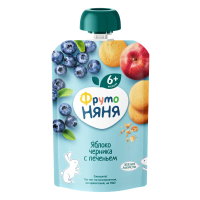 Дет пюре Фруто Няня 90г яблоко черника с печеньем 6+ д п-Photoroom