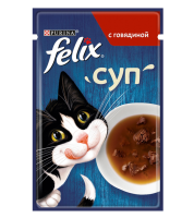 Корм д-кошек Felix 48г суп с говядиной